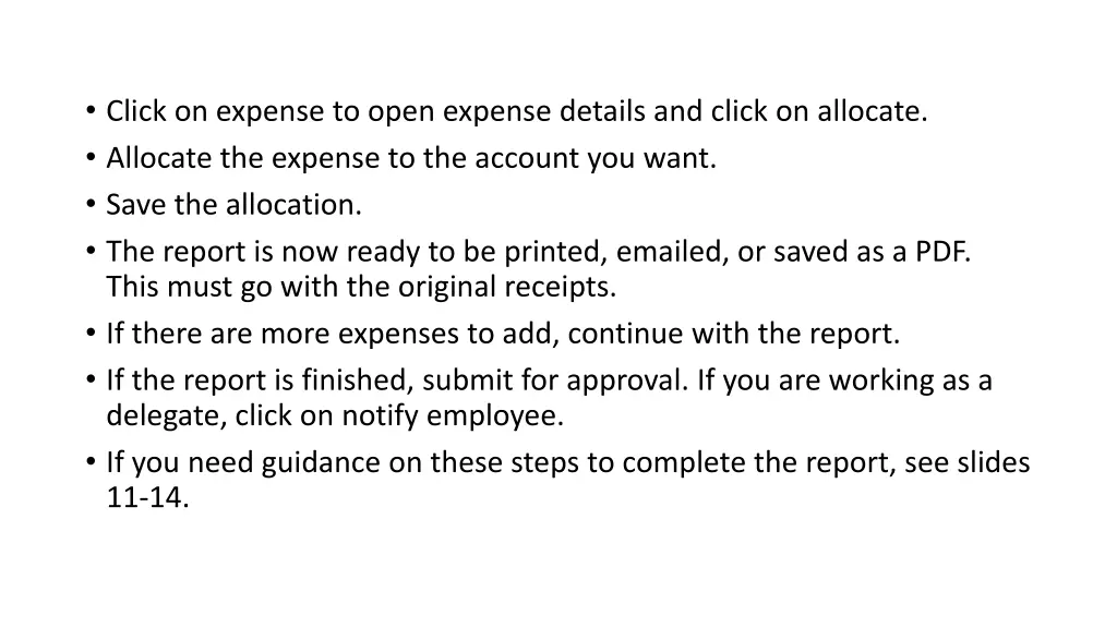 click on expense to open expense details