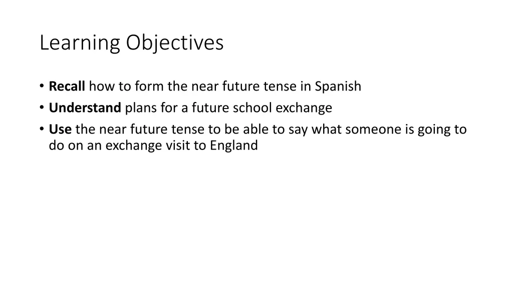 learning objectives