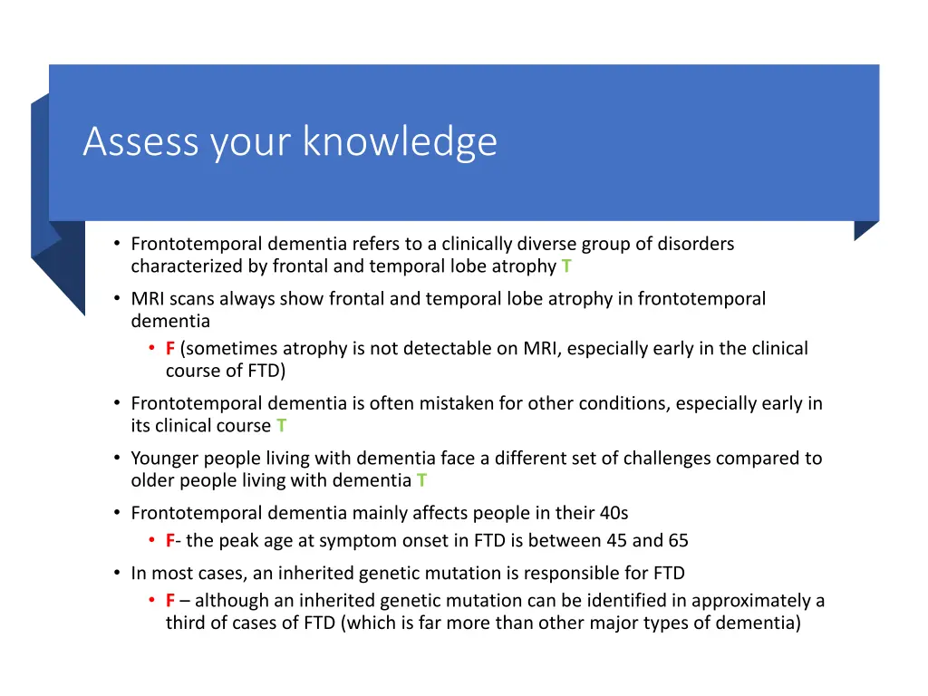 assess your knowledge 1