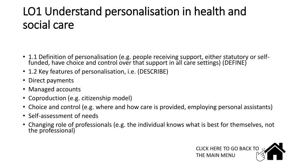 lo1 understand personalisation in health