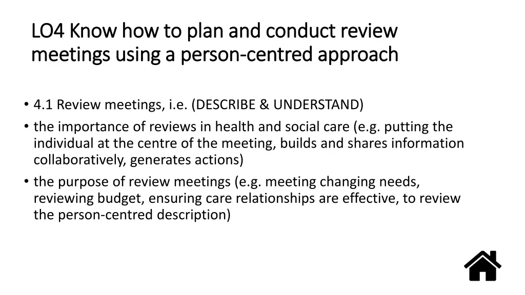 lo4 know how to plan and conduct review lo4 know