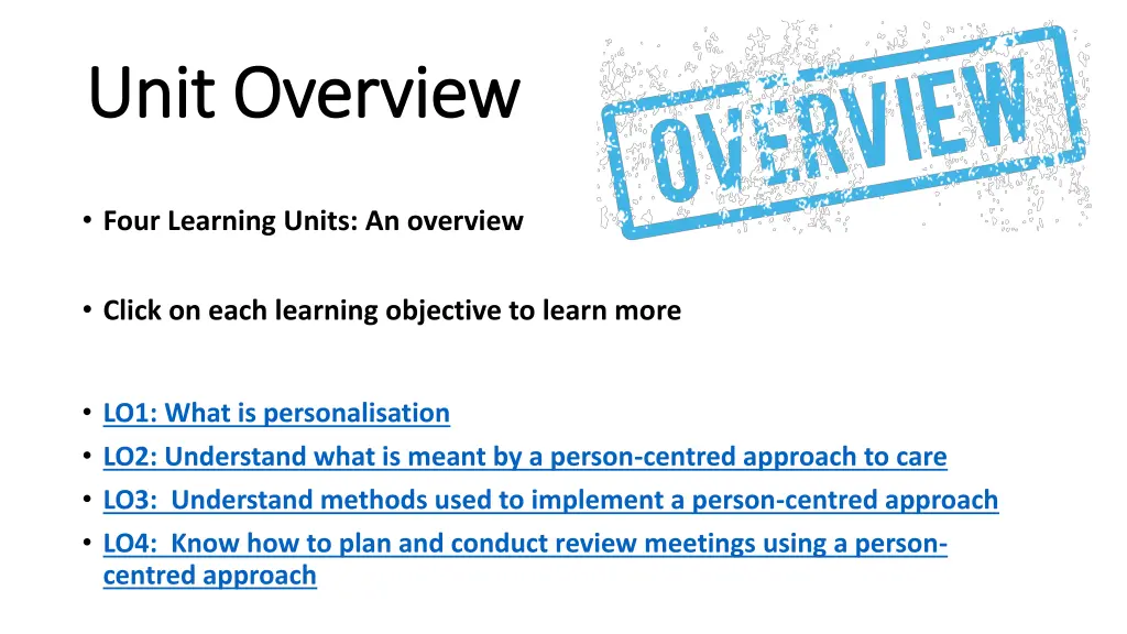 unit overview unit overview