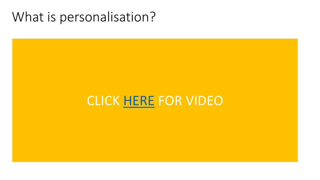 what is personalisation