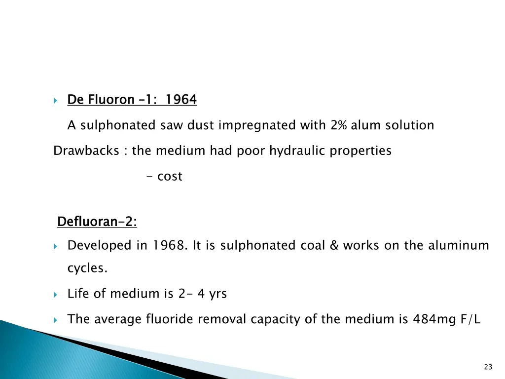 de a sulphonated saw dust impregnated with 2 alum