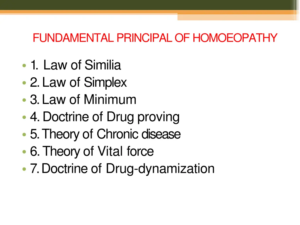 fundamental principal of homoeopathy