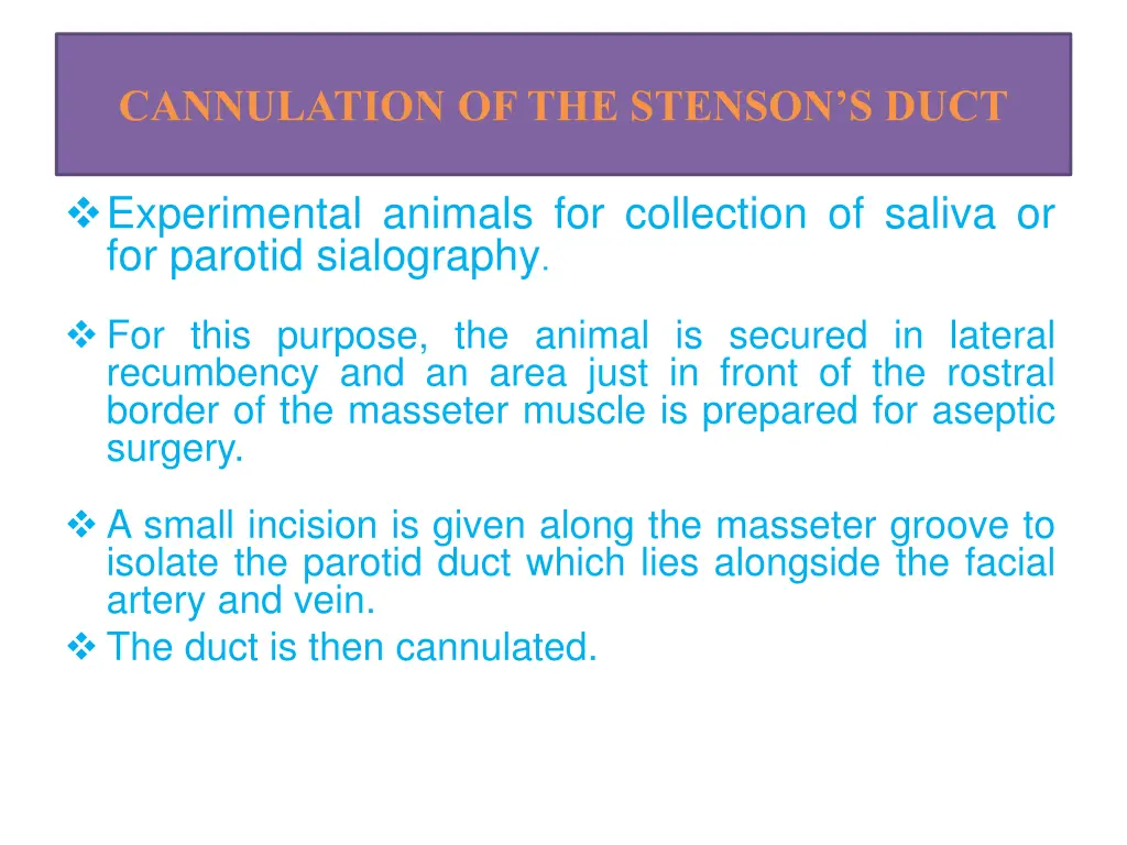 cannulation of the stenson s duct