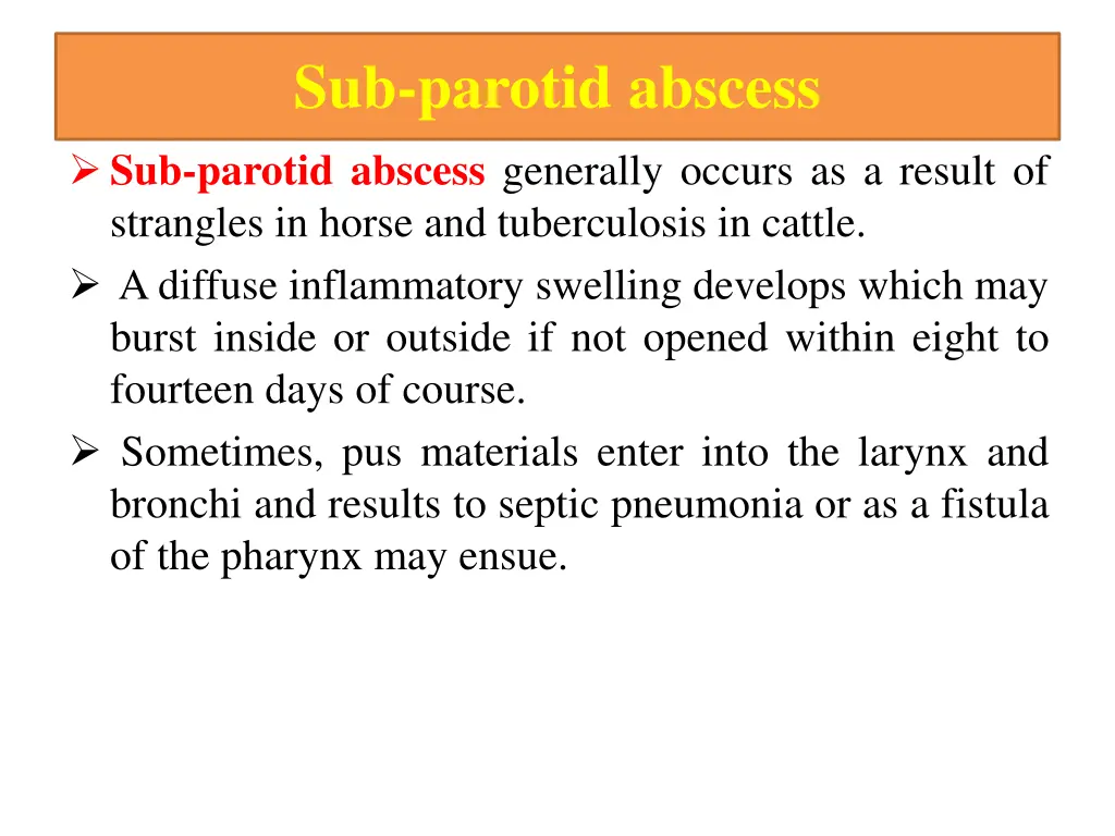 sub parotid abscess