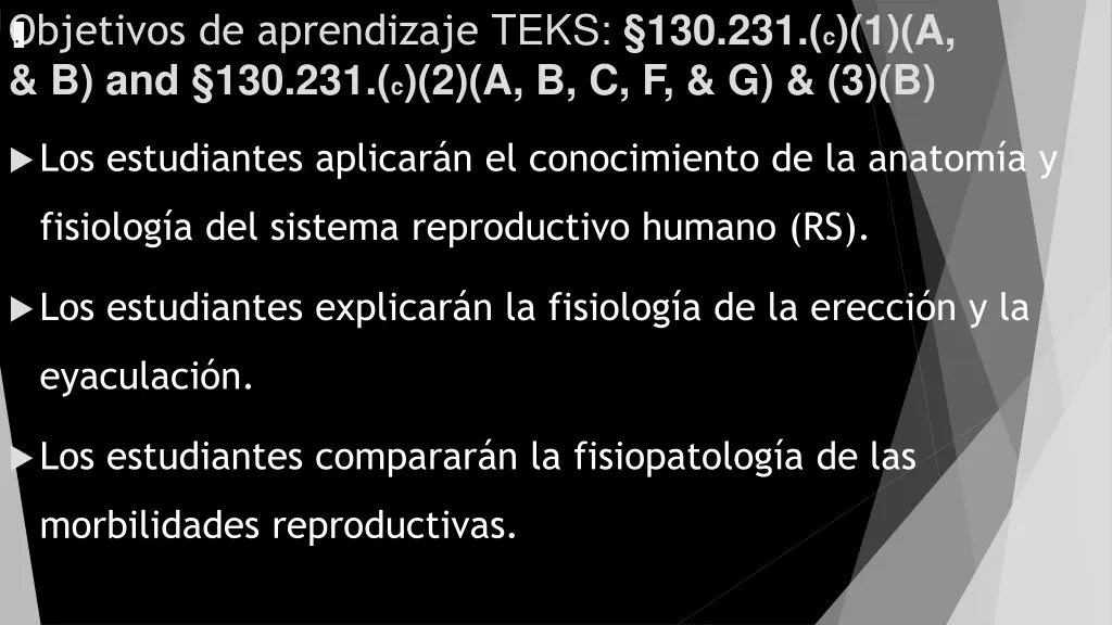 objetivos de aprendizaje teks