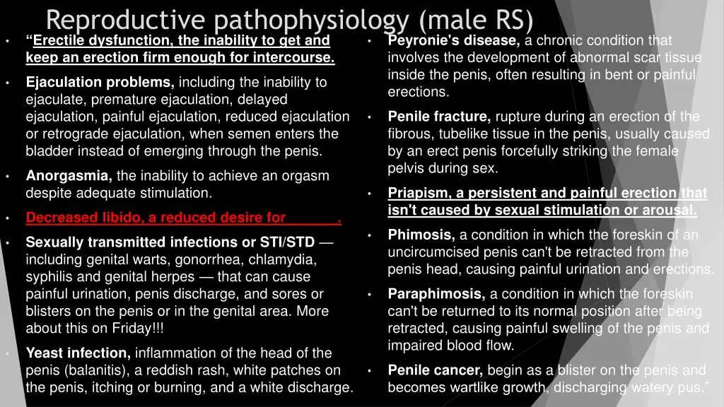 reproductive pathophysiology male rs erectile