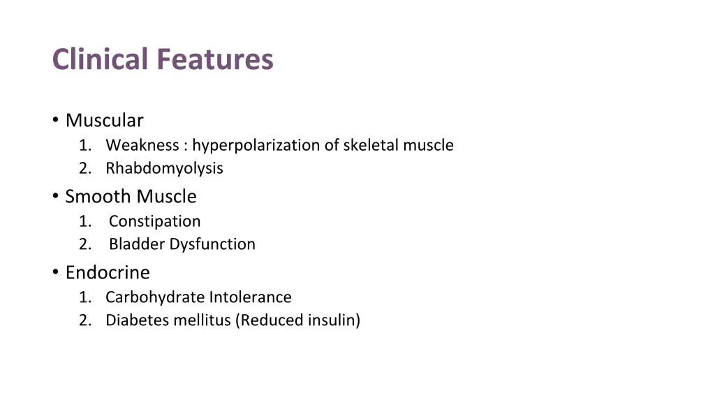 clinical features