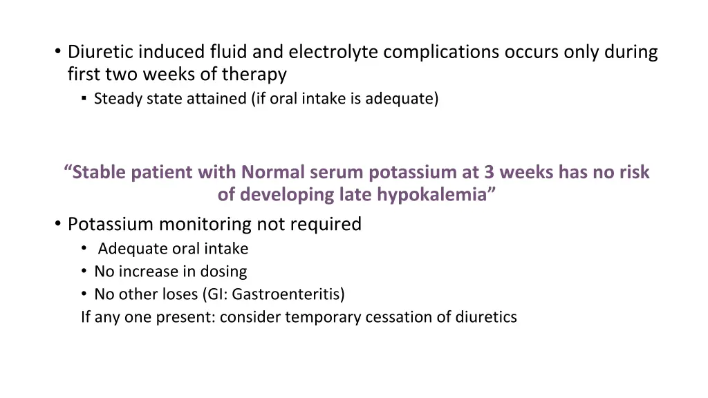 diuretic induced fluid and electrolyte