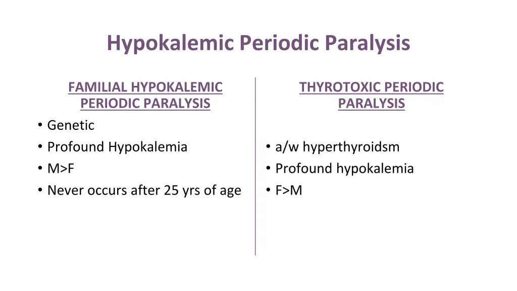 hypokalemic periodic paralysis