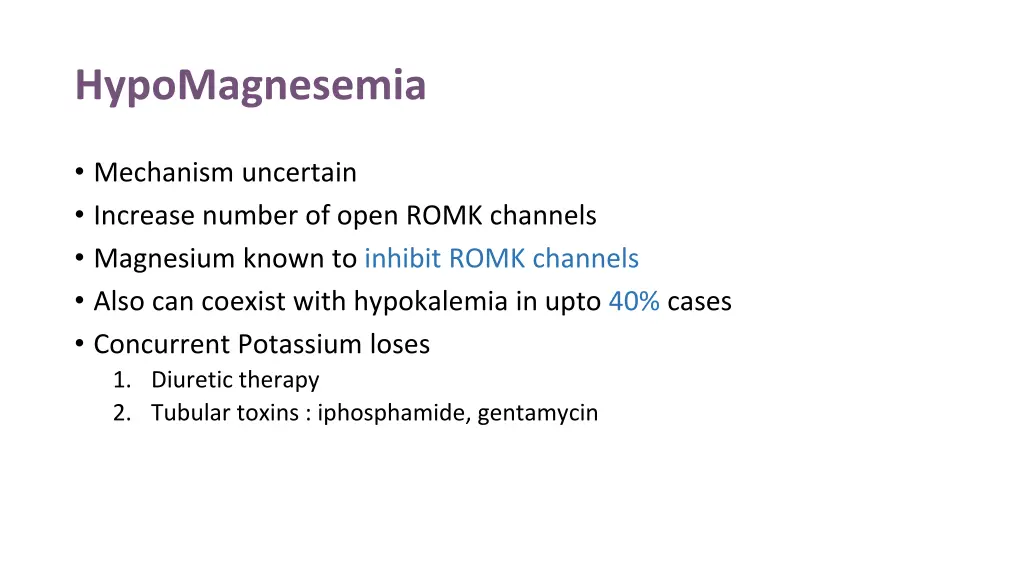 hypomagnesemia