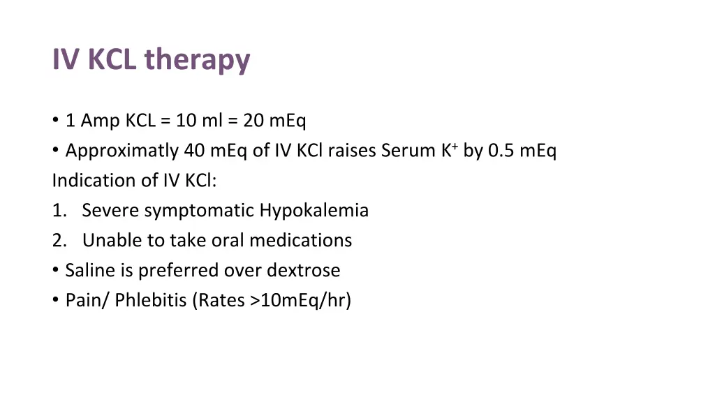 iv kcl therapy