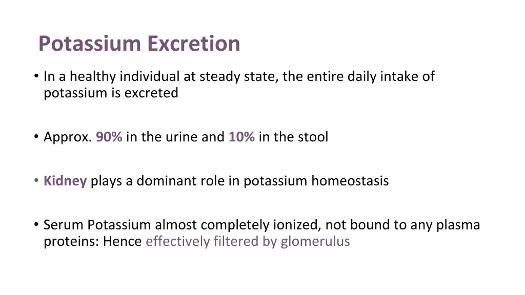 potassium excretion