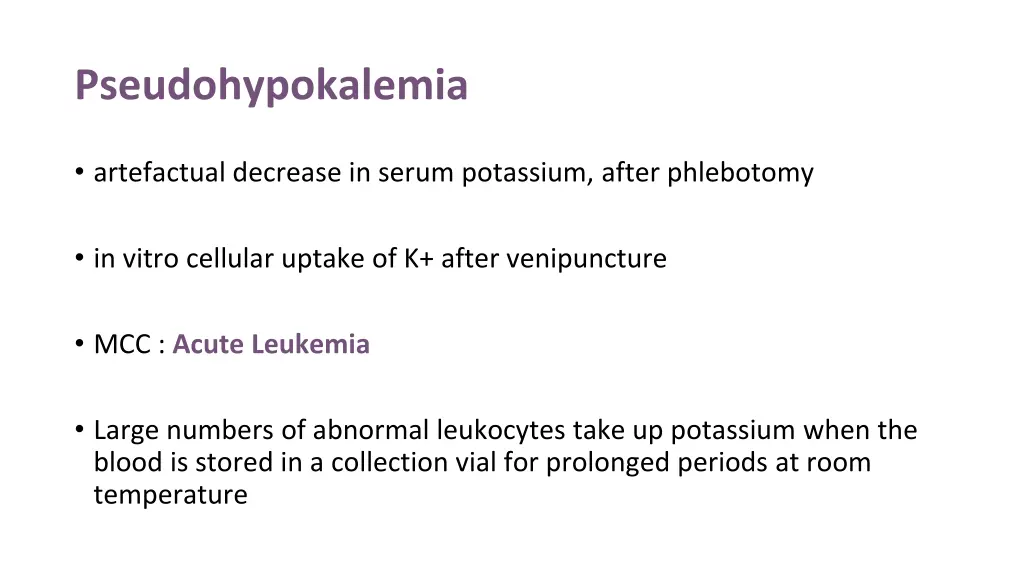 pseudohypokalemia