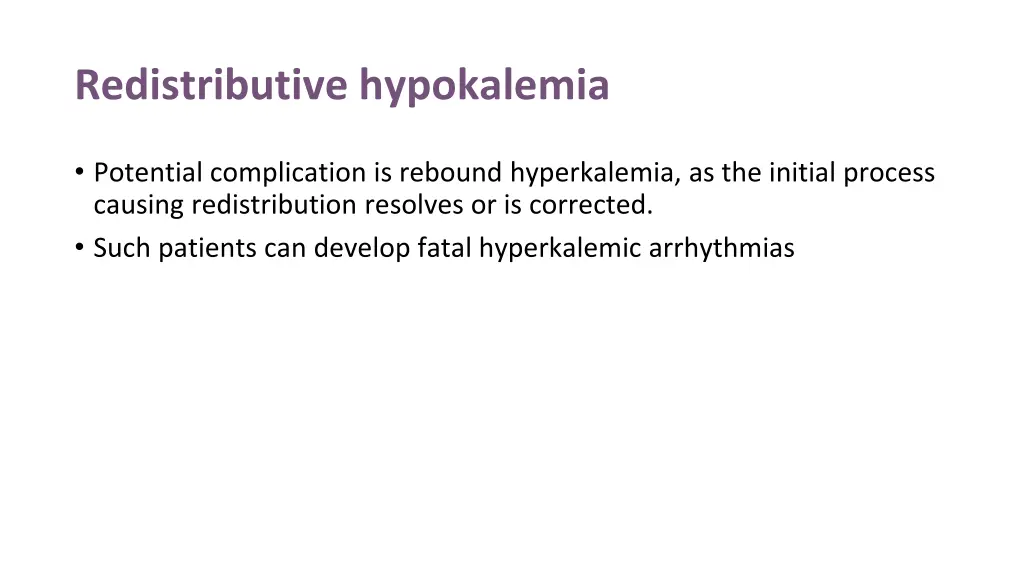 redistributive hypokalemia