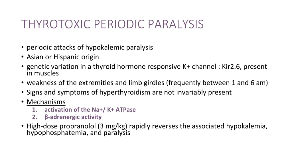 thyrotoxic periodic paralysis