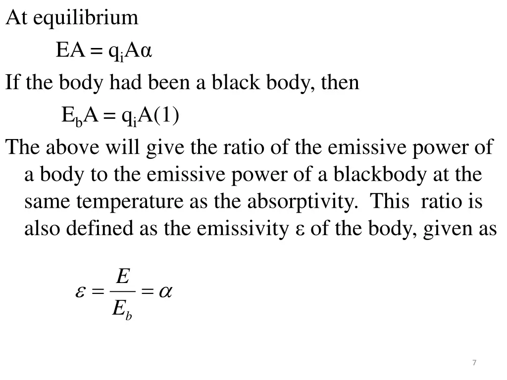 at equilibrium ea q i a if the body had been