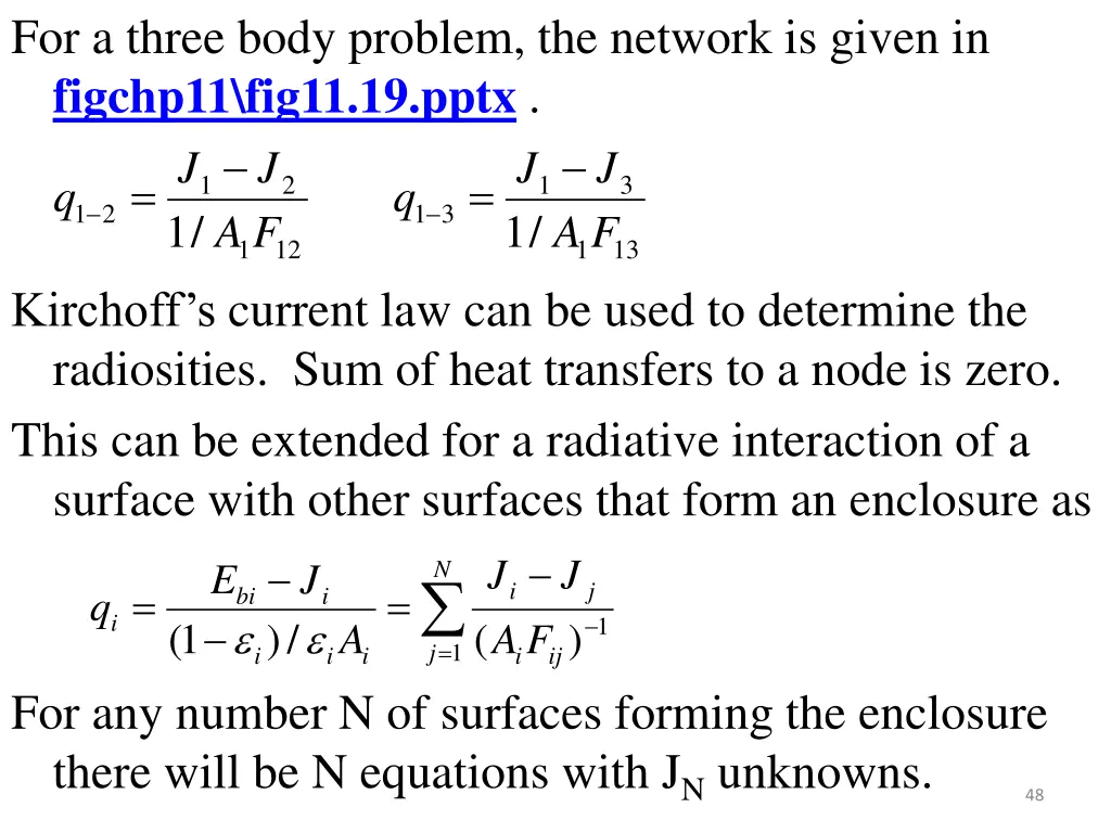 for a three body problem the network is given