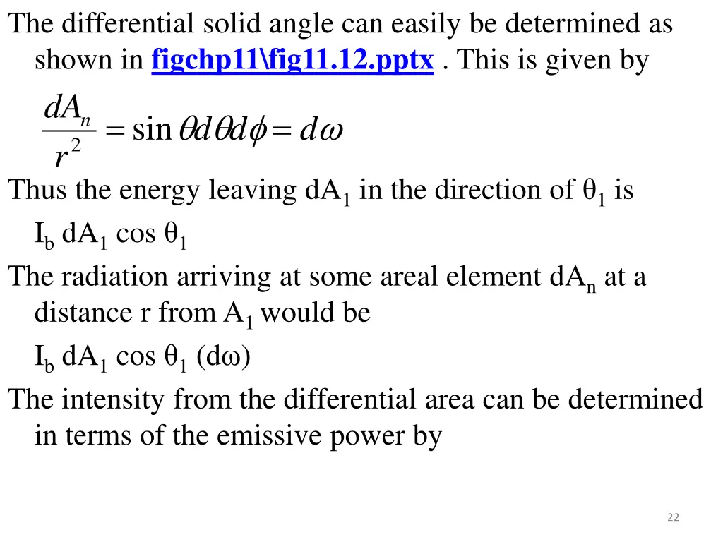 the differential solid angle can easily