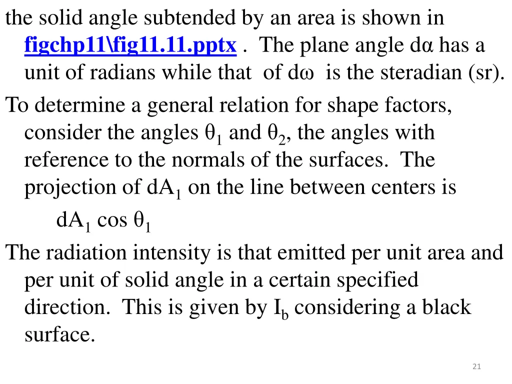 the solid angle subtended by an area is shown