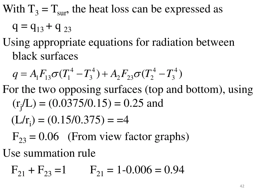 with t 3 t sur the heat loss can be expressed