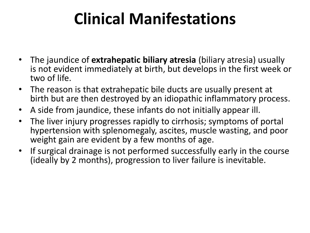 clinical manifestations