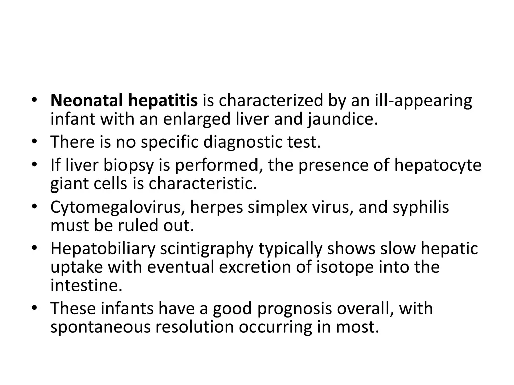 neonatal hepatitis is characterized