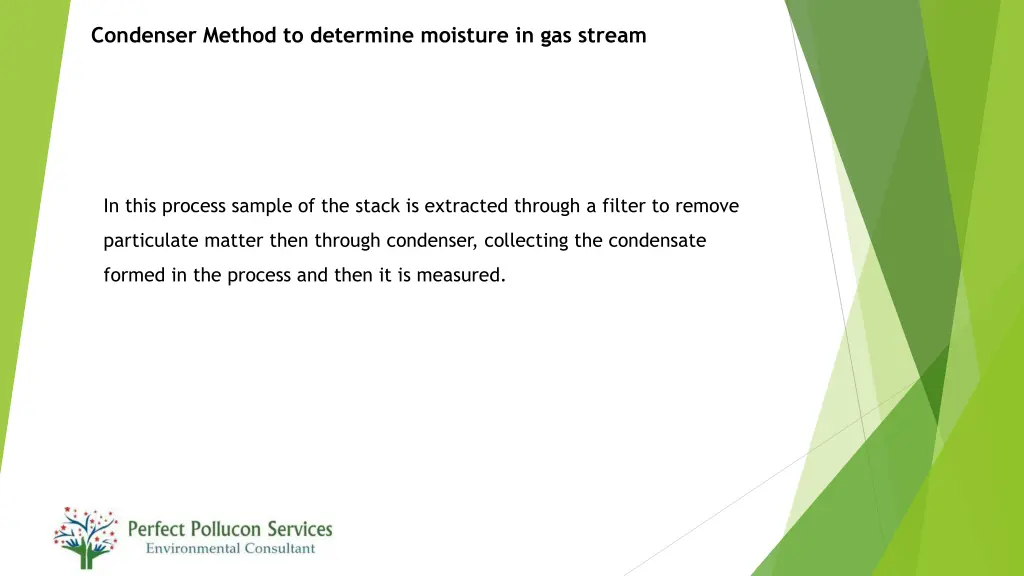 condenser method to determine moisture