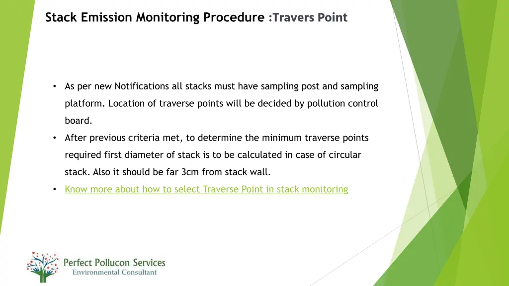 stack emission monitoring procedure travers point