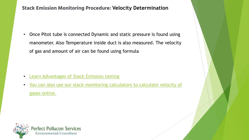 stack emission monitoring procedure velocity