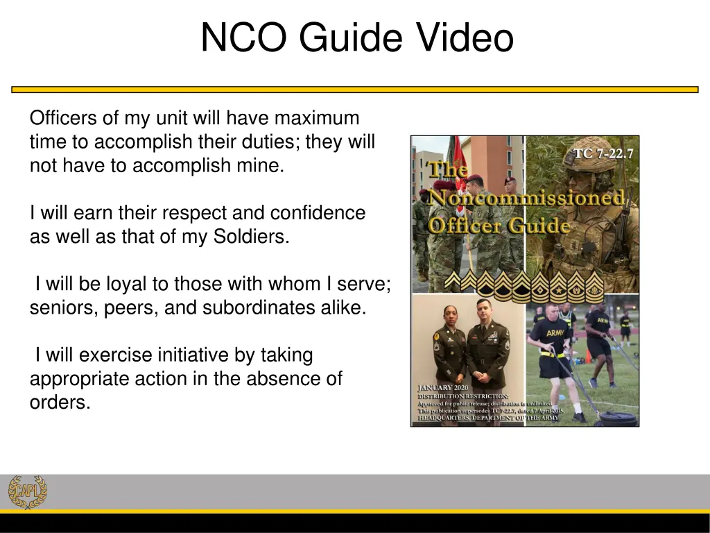 nco guide video