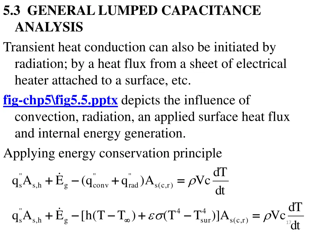 5 3 general lumped capacitance analysis transient