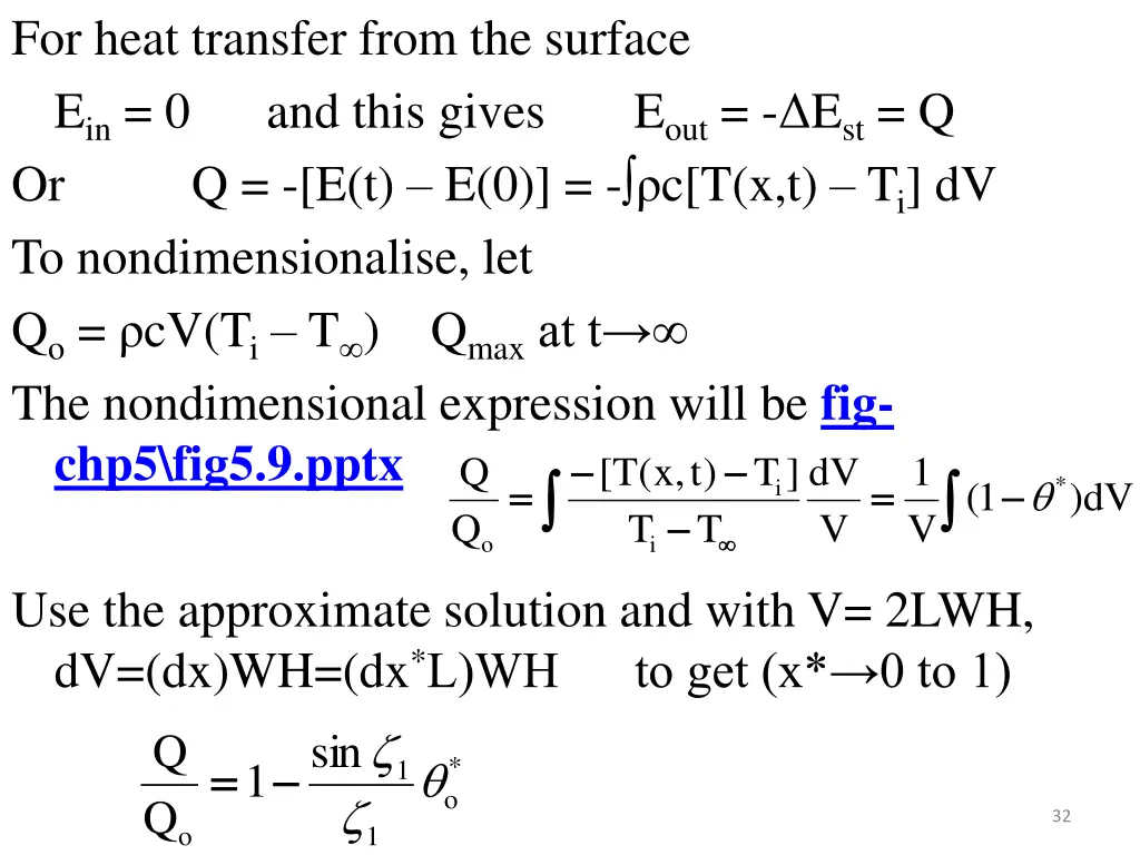 for heat transfer from the surface