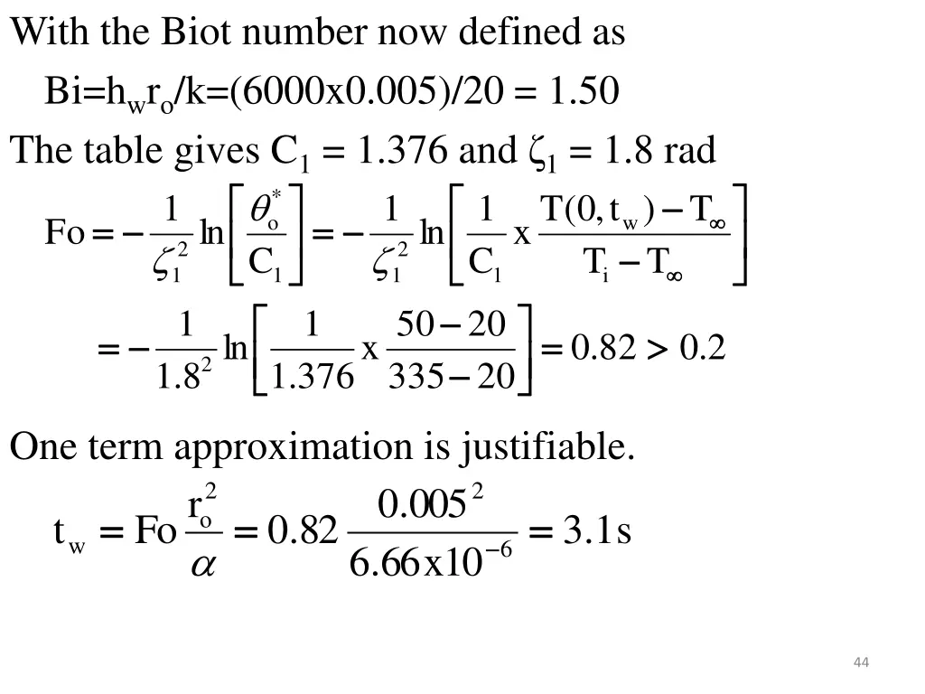 with the biot number now defined