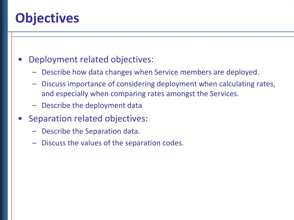 objectives