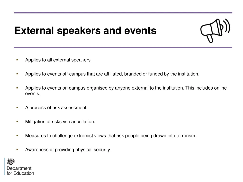 external speakers and events