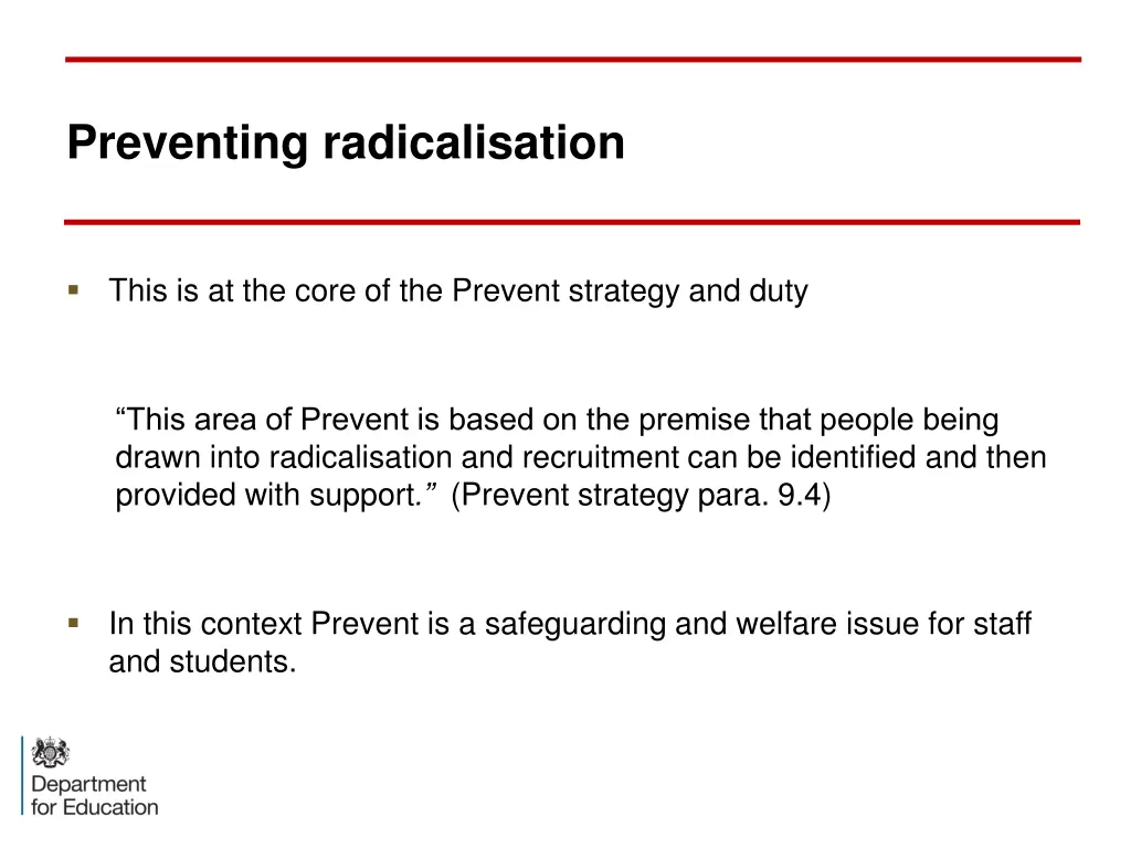 preventing radicalisation