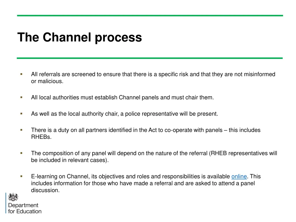 the channel process