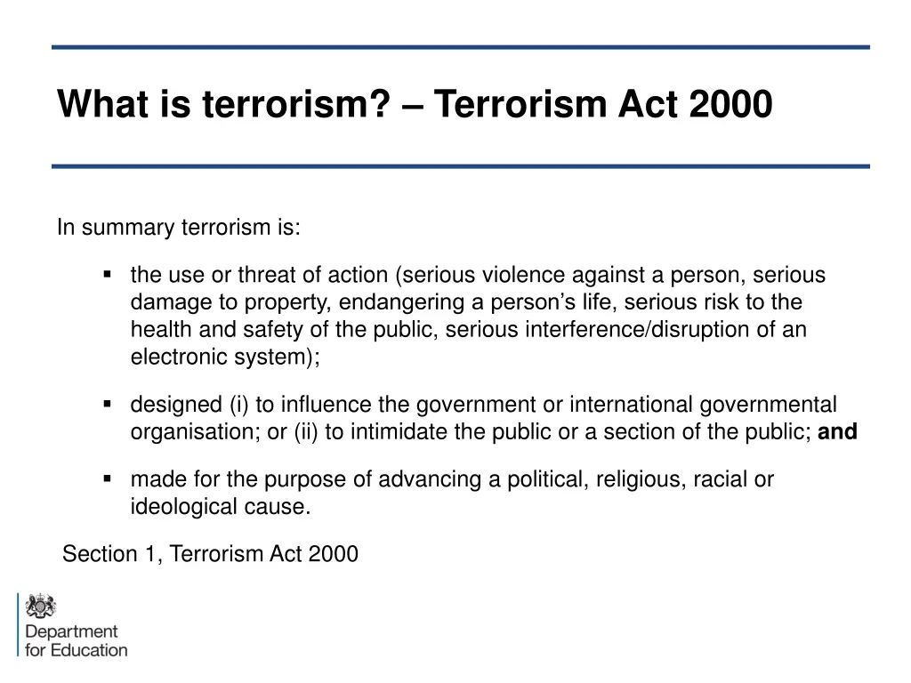 what is terrorism terrorism act 2000