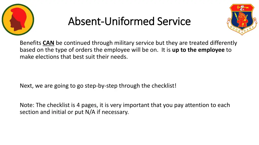 absent absent uniformed service uniformed service