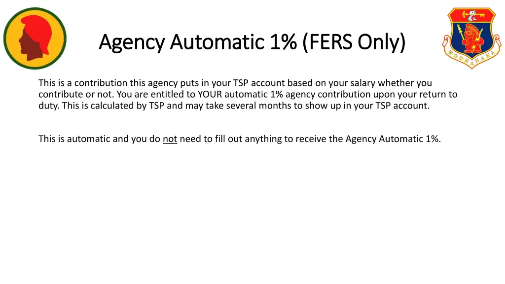 agency automatic 1 fers only agency automatic