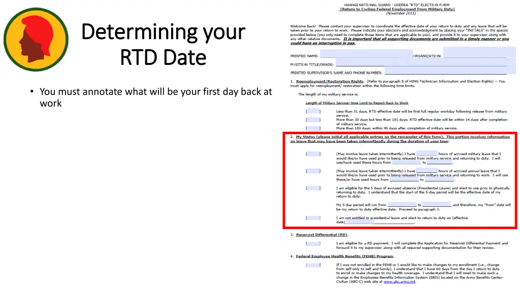 determining your determining your rtd date