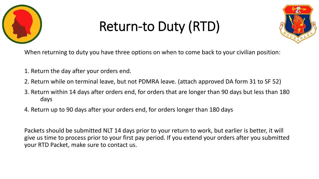 return return to duty rtd to duty rtd