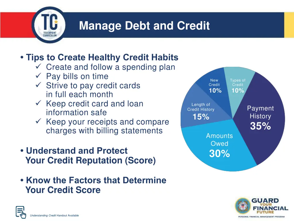 manage debt and credit