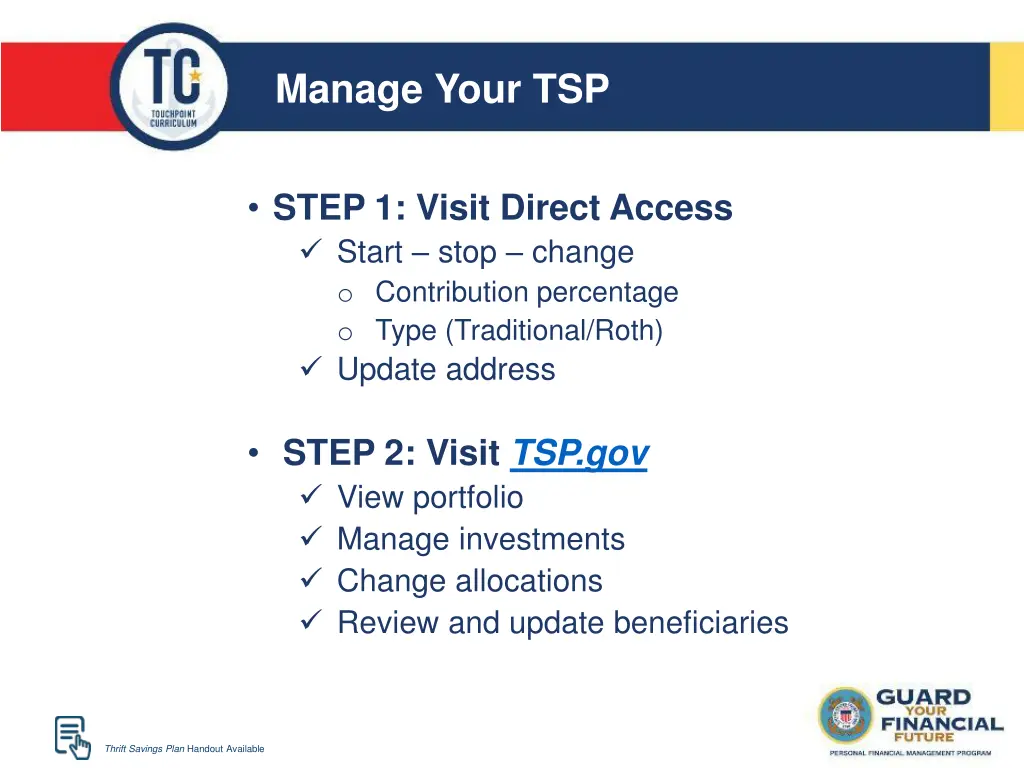 manage your tsp