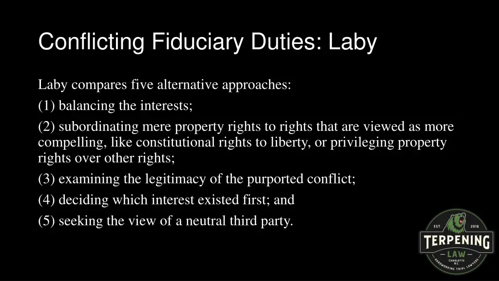 conflicting fiduciary duties laby 1