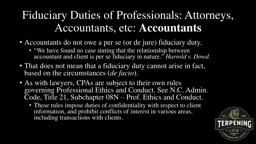 fiduciary duties of professionals attorneys 3