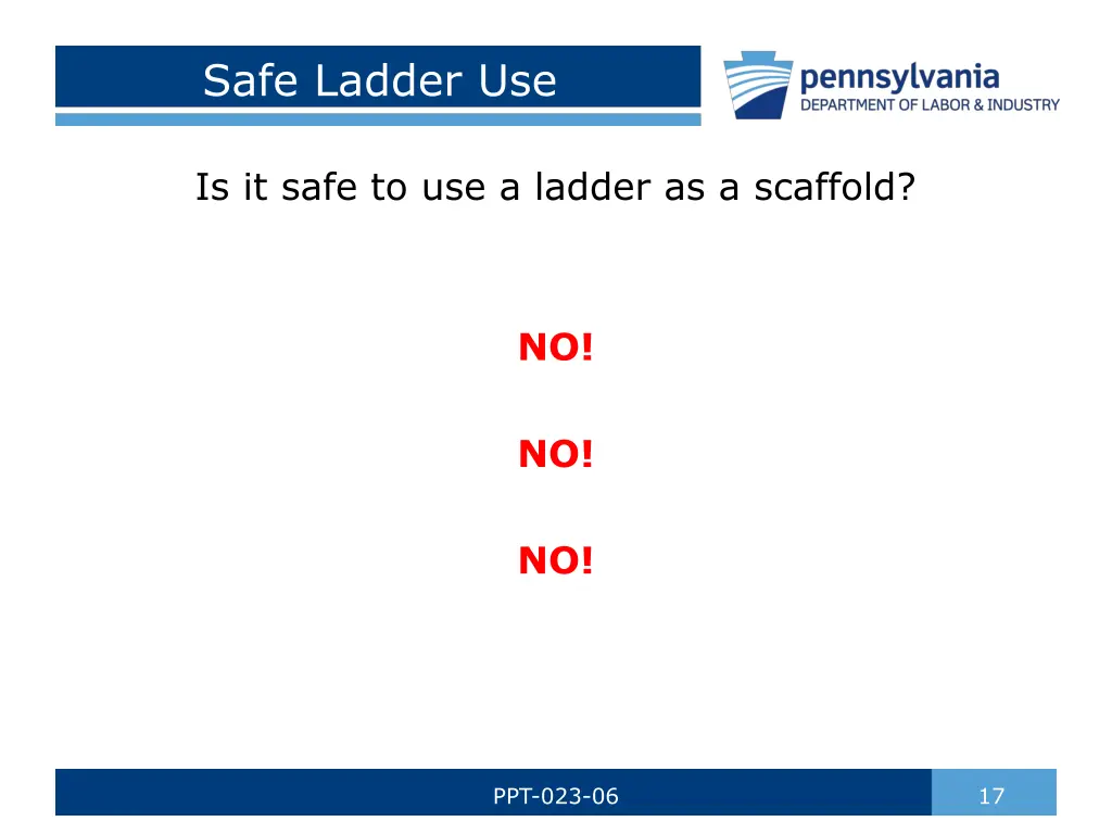 safe ladder use